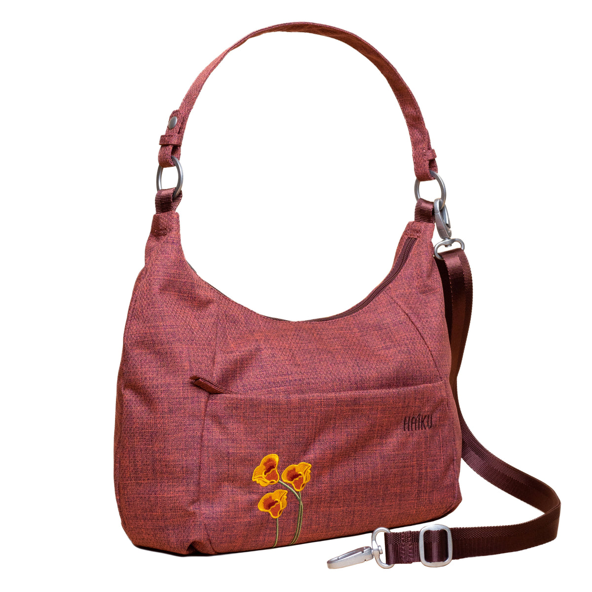 Poppy Berry Amble Hobo bag angle view