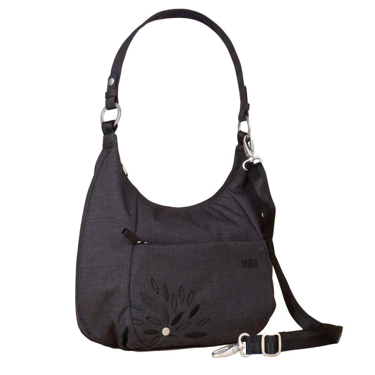 Black In Bloom Amble Hobo bag angle view