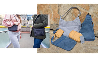 collection of lifestyle images of haiku bags for women