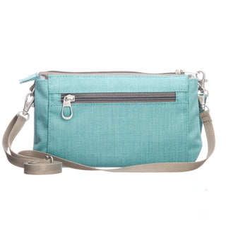 Wild Mint Jaunt Stride Wristlet back with white background 