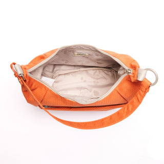 Rustic Clay Amble Hobo bag interior with white background